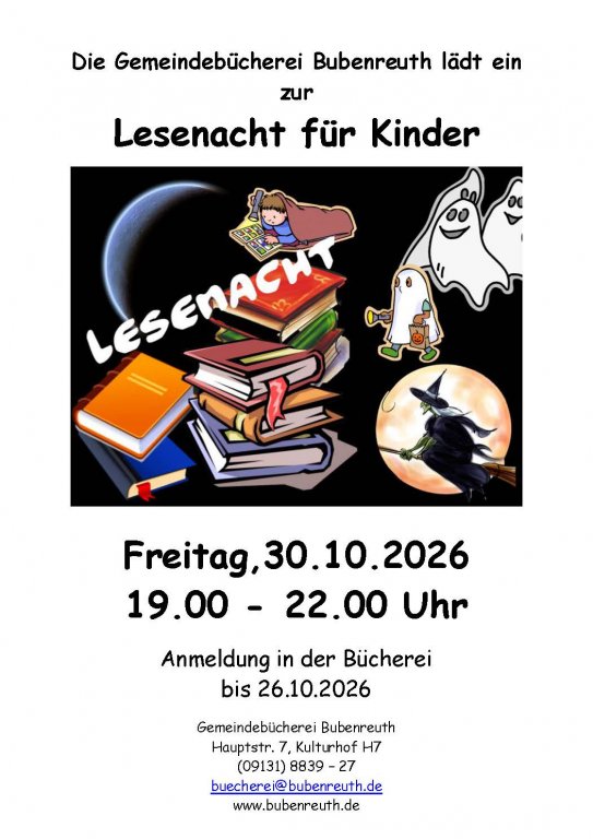 Lesenacht für Kinder