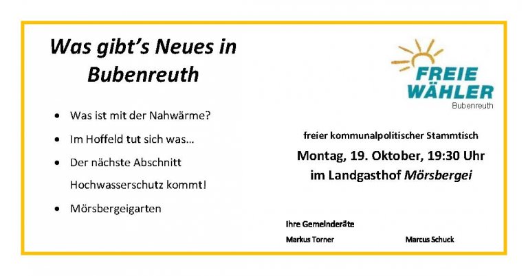 Freier kommunalpolitischer Stammtisch